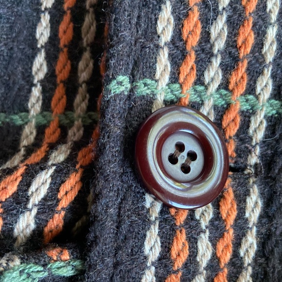 VNTG Nick and Mo retro wool blend brown woven tartan plaid coat. SZ M - Picture 3 of 11